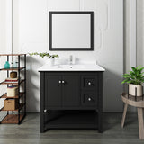 Fresca Manchester 36 Black Traditional Bathroom Vanity W/ Mirror