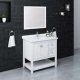 Fresca Manchester 36 White Traditional Bathroom Vanity W/ Mirror