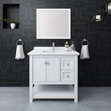 Fresca Manchester 36 White Traditional Bathroom Vanity W/ Mirror