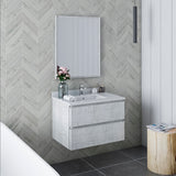 Fresca Formosa 30 Wall Hung Modern Bathroom Vanity W/ Mirror In Rustic White