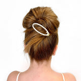 Radiance - Metal Oval Hair Clip (Pearl)