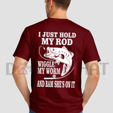 I Just Hold My Rod Funny Fishing Graphic T-Shirt