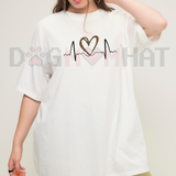 Parke Horizon Tee – Unisex Leopard Heart ECG Graphic T-Shirt
