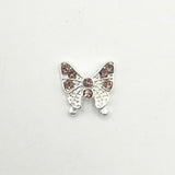 Queen - Nail Charms 10pc - #153 Silver Butterflies w/ Purple Stones
