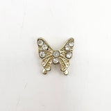 Queen - Nail Charms 10pc - #121 Gold Butterflies w/ White Stones
