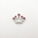 Queen - Nail Charms 10pc - #359 Silver Pink Stone Crowns