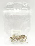 Queen - Nail Charms 10pc - #145 Gold Hearts with Clear and Pink Crystals