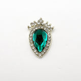 Queen - Nail Charms 10pc - #237 Gold Green-Shaped Strawberries with Crystals