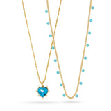 Heart-Shaped Turquoise Necklace with Gemstones