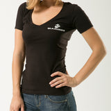 Women'S V-Neck Tees, Marines, Black, M