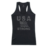 Graphic Tank, USA Strong 2, Black, 2X
