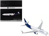 Boeing 737800 Commercial Aircraft AeroMexico (N957AM) White with Dark Blue Tail Gemini 200 Series 1/200 Diecast Model Airpl