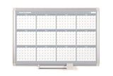 Magnetic Steel Dry-Erase Twelve Month Planner, 36 X 48, Aluminum Frame