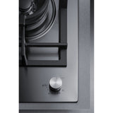 1-Burner Gas Cooktop Made In Italy W/15 Wide Trim Kit In Stainless Steel With Sealed Dual Flame Burner, Cast Iron Grates, And