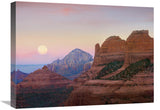 Moon Setting As Seen From Shelby Hill, Sedona, Arizona-Canvas Art-24X18