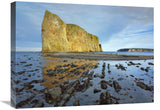 Coastline And Perce Rock, A Limestone Formation, At Low Tide, Quebec, Canada-Canvas Art-24X18