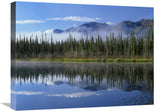 Lake Reflecting Mountain Range And Forest, Kluane National Park, Yukon, Canada-Canvas Art-24X18