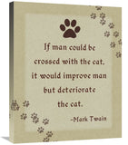 Mark Twain: Cross Man And Cat-Canvas Art-22X28