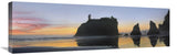 Abby Island And Seastacks At Sunset, Ruby Beach, Olympic Np, Washington-Canvas Art-36X12