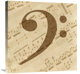 Music - Bass Clef-Canvas Art-24X24