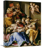 Holy Family With Saints Anne, Catherine Of Alexandria, And Mary Magdalene-Canvas Art-20X24