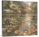 Lily Pond - Pastel Version-Canvas Art-36X36