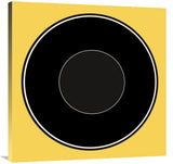 Mealtime: Black On Yellow - Plate-Canvas Art-36X36