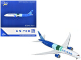 Boeing 7879 Commercial Aircraft United Airlines The Future is SAF (N24988) White and Blue with Stripes 1/400 Diecast Model