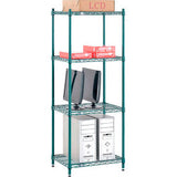 Nexel® 4 Shelf Poly-Green® Wire Shelving Unit Starter 24W X 14D X 54H