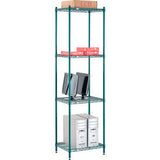 Nexel® 4 Shelf Poly-Green® Wire Shelving Unit Starter 24W X 14D X 86H