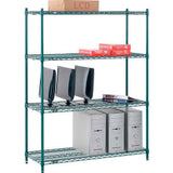 Nexel® 4 Shelf Poly-Green® Wire Shelving Unit Starter 48W X 14D X 54H