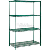 Nexel® 4 Shelf Poly-Green® Wire Shelving Unit Starter 36W X 24D X 63H