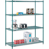 Nexel® 4 Shelf Poly-Green® Wire Shelving Unit Starter 60W X 21D X 74H
