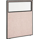 Interion® Office Partition Panel With Partial Window 48-1/4W X 60H Tan