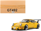 2024 Porsche 911 (964) RWB Qeema Yellow 1/18 Model Car by GT Spirit
