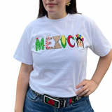 Mexico Embroidered Graphic Cotton T-Shirt – Cultural Heritage Tee, Unisex Embroidered Top for Travel & Vacation