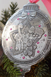 Baby Girl’s First Christmas Ornament with Crystals