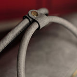 Grey Tumbled Leather Weekender Duffle Bag