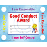 Good Conduct Certificates & Reward Seals, 30 8.5 x 11 Certificates, 160 Seals