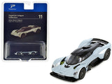 Aston Martin Valkyrie Skyfall Silver Metallic with Black Top Hypercar League Collection 1/64 Diecast Model Car by PosterCars
