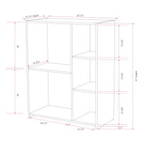 Sorkin Five Open Cube Wooden Bookcase Organizer, Gray, White & Oak