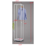 Hambleton Entryway 12 Hook Freestanding Coat & Hat Rack With Storage Shelf, White Metal