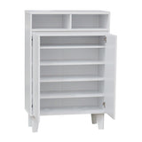 Yaiza 2 Door Shoe Storage Cabinet With 7 Shelves, White Wood