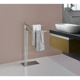 Cooney Freestanding Bathroom Towel Rack With Two Bars, Stainless Steel