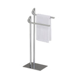 Cooney Freestanding Bathroom Towel Rack With Two Bars, Stainless Steel