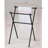 Expression Double Free Standing Modern Bathroom Towel Rack Stand, Black Metal