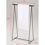 Tinley Free Standing Modern Bathroom Towel Rack Stand, Walnut Wood & Black Metal