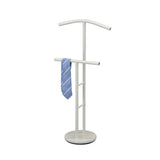 Santillo Double Suit & Tie Valet Stand Clothing Organizer Rack, White Metal