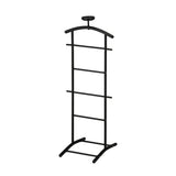Carlsen Clothes Organizer Rack, Suit Valet Stand, Black Metal