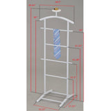 Carlsen Clothes Organizer Rack, Suit Valet Stand, White Metal
